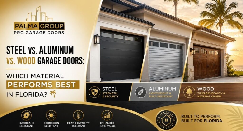 Steel vs. Aluminum vs. Wood Garage Doors: Which Material Performs Best in Florida?